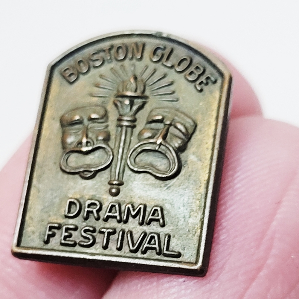 Vintage Brass Boston Globe Drama Festival Pin